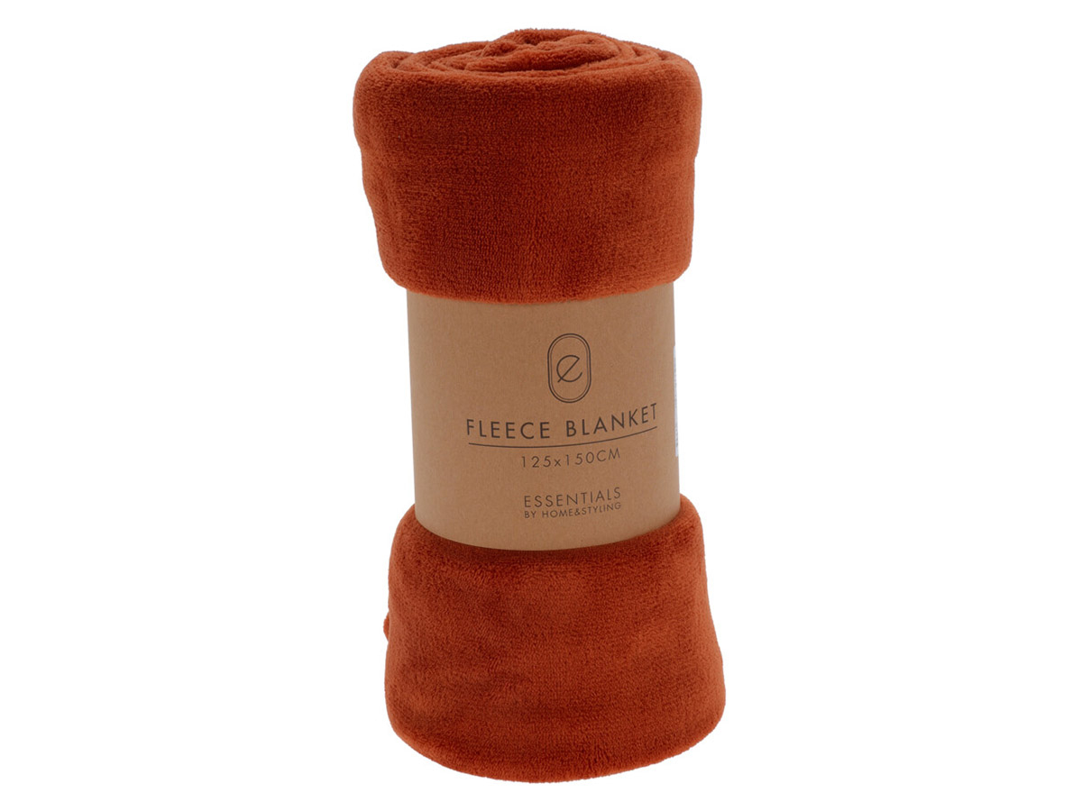 Coperta acrilico beige e arancione 130 x 170 cm BANGRE