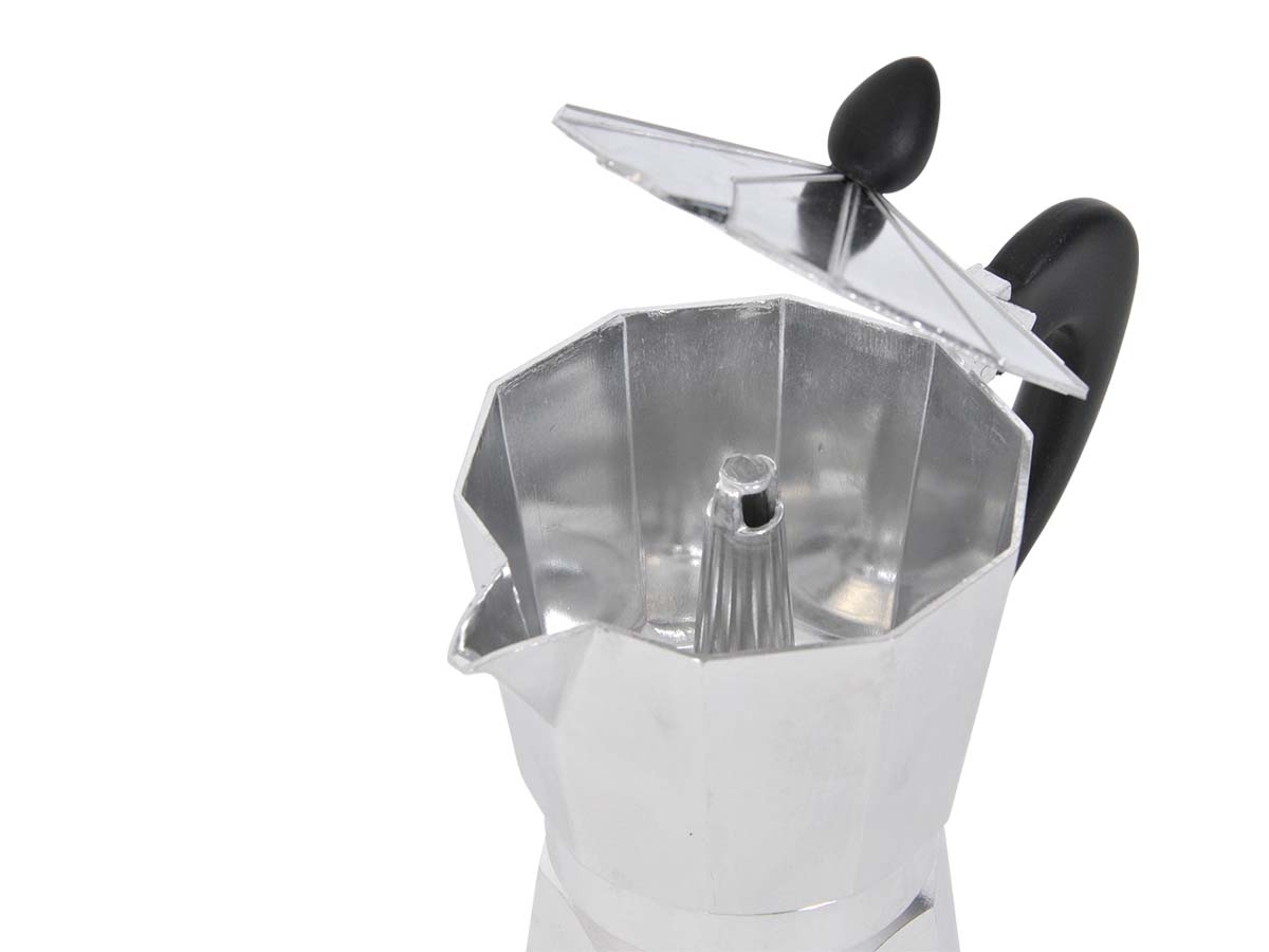 Bamix Gefu GE16070 Lucino - Caffettiera Italiana In Alluminio Da 3 Tazze, Manico Isolante, 14x10x21 Cm