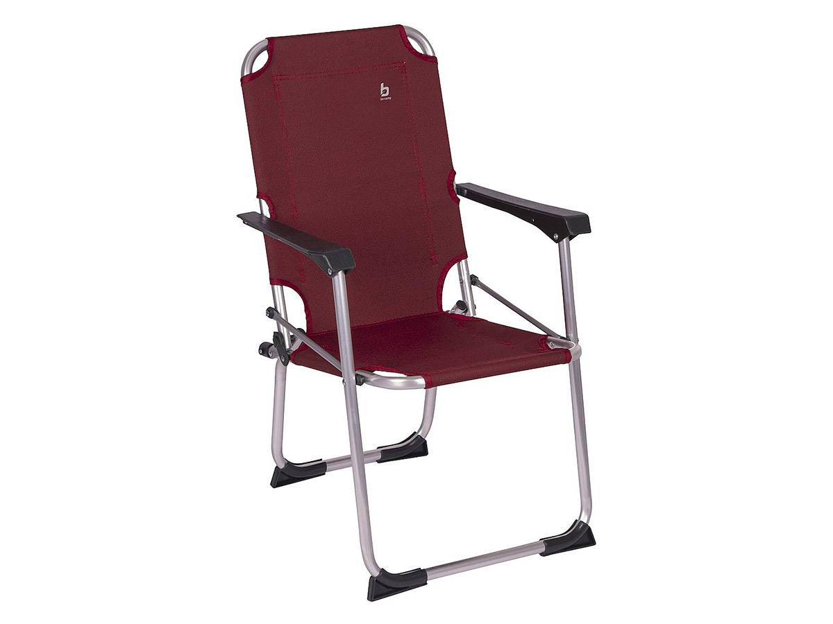 Kirkjubøur Njörd Sedia Da Campeggio Pieghevole - Rossa Vinaccia, Portata 110kg, Con Braccioli E Portabicchieri