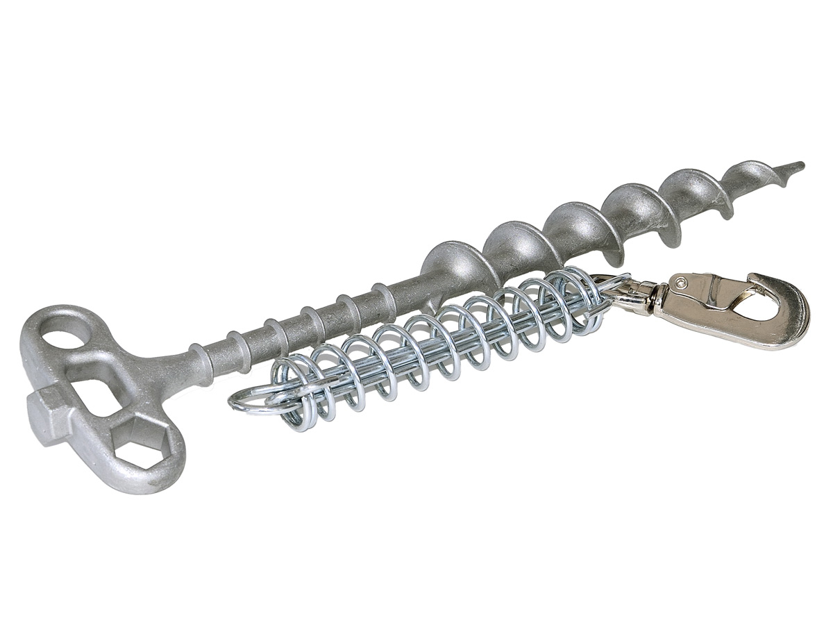 Picchetto per tenda 1 pezzo, 30 cm, con gancio a P e corda di tensionamento fluorescente, stabile in acciaio zincato, diametro 9 mm, per pavimenti duri, campeggio, tendoni, gazebo